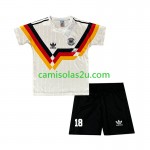 Camisolas de futebol Alemanha Klinsmann 18 Retro Criança Equipamento Principal 1990 Manga Curta